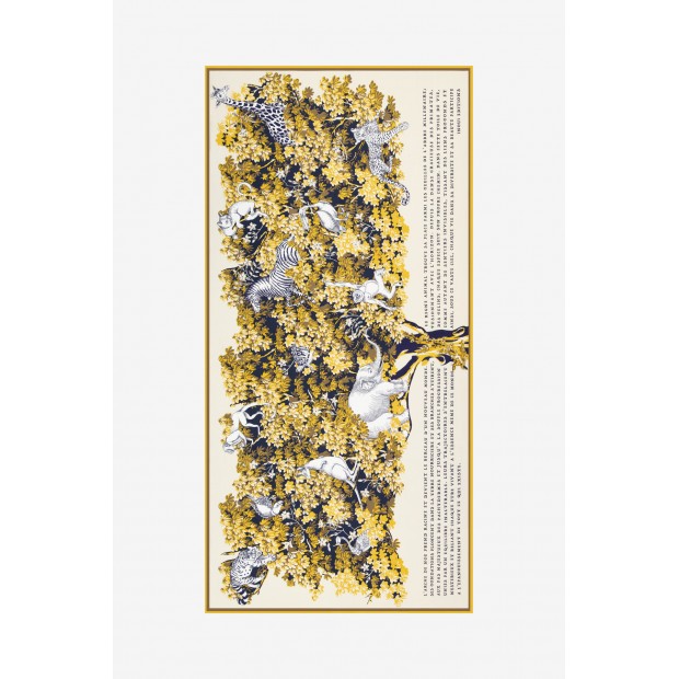 Inoui Editions šilko ir medvilnės skara BESTIAIRE WHITE